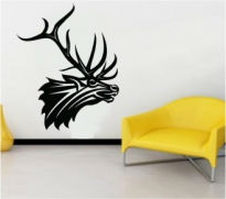 Sticker decorativ cap de cerb