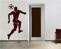 Sticker decorativ fotbalist in lovitura cu capul