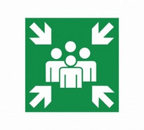 Sticker semnalizare adunare in caz de urgenta