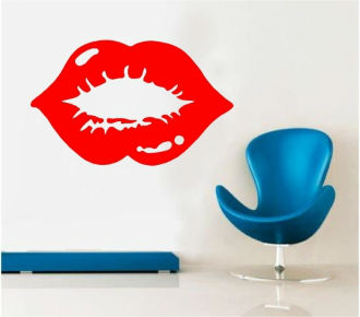 Sticker decorativ buze de femeie varianta 1