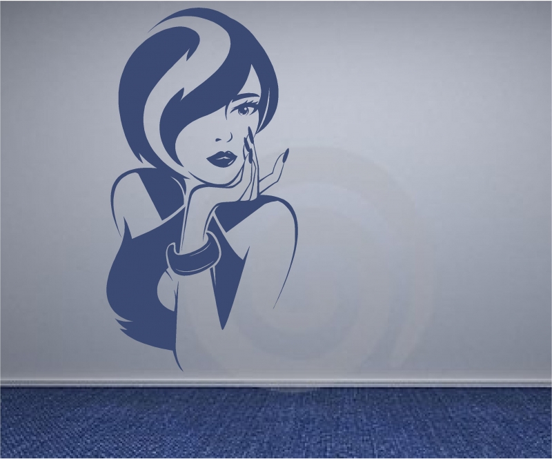 Sticker decorativ bust femeie stilata