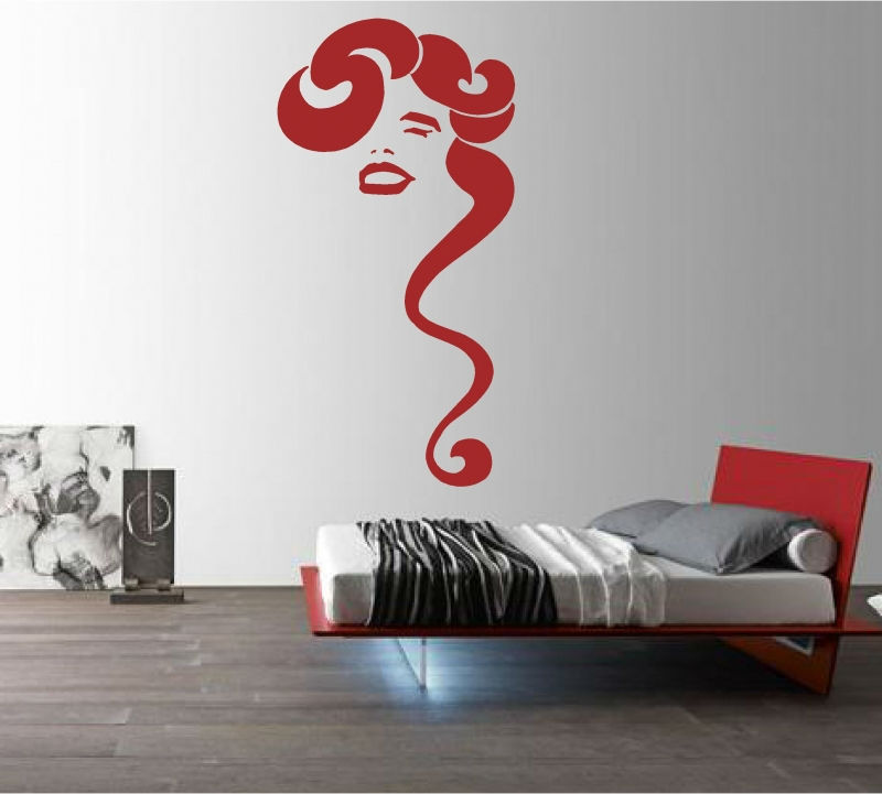 Sticker Tunsoare femeie par lung si carliontat